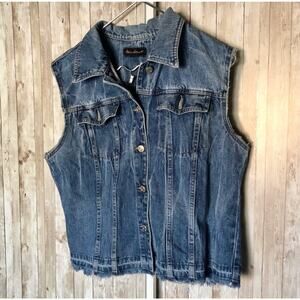 Ashley Stewart Distressed Jean Vest